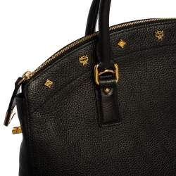 Pre Owned MCM Black Leather Dome Satchel