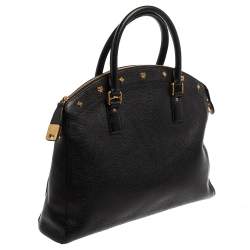Pre Owned MCM Black Leather Dome Satchel