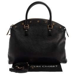 Pre Owned MCM Black Leather Dome Satchel
