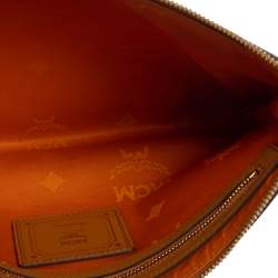 MCM Cognac Visetos Coated Canvas Pouch