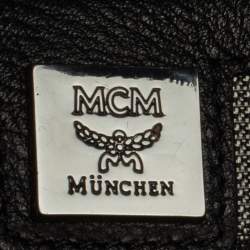 MCM Black Visetos Coated Canvas Mini Stark Backpack