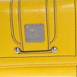MCM Yellow Leather Tassel Compact Wallet