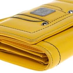 MCM Yellow Leather Tassel Compact Wallet