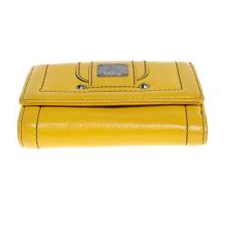 MCM Yellow Leather Tassel Compact Wallet