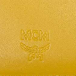 MCM Yellow Leather Tassel Compact Wallet