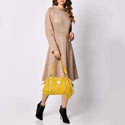 Pre Owned MCM Yellow Leather Tassel Satchel