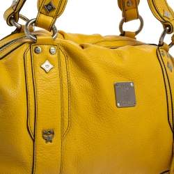 Pre Owned MCM Yellow Leather Tassel Satchel