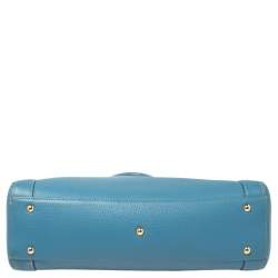 Pre Owned MCM Blue Leather Studded Zip Tote