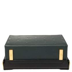 Pre Owned MCM Dark Green/Black Visetos Coated Canvas and Leather Berlin Series Box Bag