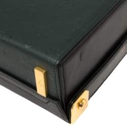 Pre Owned MCM Dark Green/Black Visetos Coated Canvas and Leather Berlin Series Box Bag