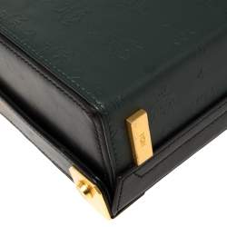 Pre Owned MCM Dark Green/Black Visetos Coated Canvas and Leather Berlin Series Box Bag