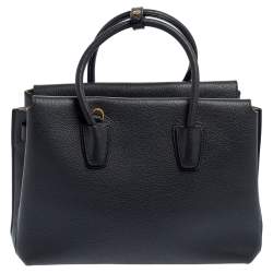 Pre Owned MCM Dark Grey Leather Medium Milla Tote