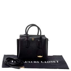 Pre Owned MCM Black Leather Mini Milla Tote