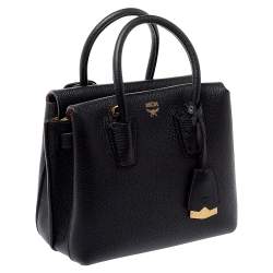 Pre Owned MCM Black Leather Mini Milla Tote