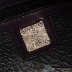 Pre Owned MCM Black Visetos Coated Canvas and Leather Medium Princess Lion Shopper Tote