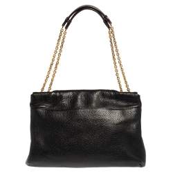Pre Owned MCM Black Leather Studded Flap Shoulder Bag