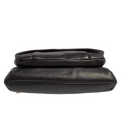 Pre Owned MCM Black Leather Studded Flap Shoulder Bag