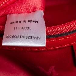 Pre Owned MCM Orange Heritage Patent Leather Small Boston Bag