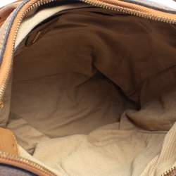 Pre Owned MCM Cognac Visetos Coated Canvas and Leather Shoulder Bag