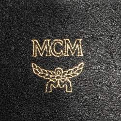 MCM Black Leather Studded Three Fold Wallet