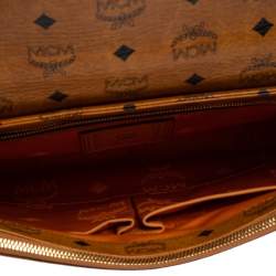 MCM Cognac Visetos Coated Canvas Heritage Briefcase