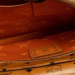 MCM Cognac Visetos Coated Canvas Heritage Briefcase