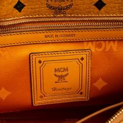 MCM Cognac Visetos Coated Canvas Heritage Briefcase