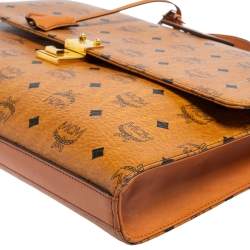 MCM Cognac Visetos Coated Canvas Heritage Briefcase