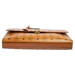 MCM Cognac Visetos Coated Canvas Heritage Briefcase