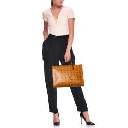 MCM Cognac Visetos Coated Canvas Heritage Briefcase
