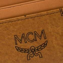 Pre Owned MCM Brown Leather Klassik Monogram Print Cardholder