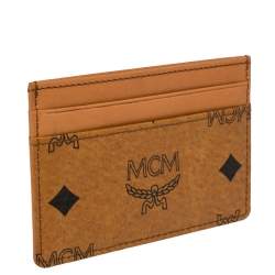 Pre Owned MCM Brown Leather Klassik Monogram Print Cardholder