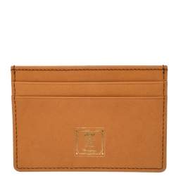 Pre Owned MCM Brown Leather Klassik Monogram Print Cardholder