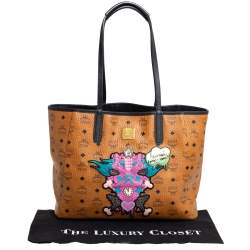 مملوكة مسبقًا MCM Cognac/Black Visetos Coated Canvas and Leather Stefan Strumbel Limited Edition 116/300 Tote