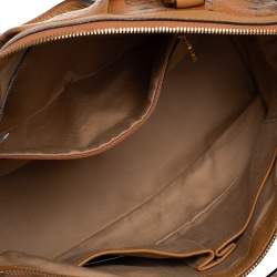 MCM Cognac Visetos Coated Canvas and Leather Shopper Tote