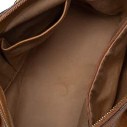 MCM Cognac Visetos Coated Canvas and Leather Shopper Tote
