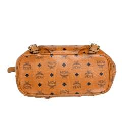 MCM Cognac Visetos Coated Canvas and Leather Shopper Tote