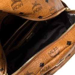Pre Owned MCM Cognac Visetos Coated Canvas Small Studs Stark Backpack