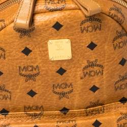 Pre Owned MCM Cognac Visetos Coated Canvas Small Studs Stark Backpack