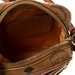 Pre Owned MCM Cognac Visetos Coated Canvas Small Crossbody Bag