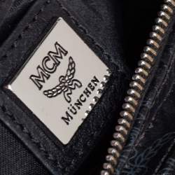 Pre Owned MCM Black Visetos Coated Canvas Double Zip Camera Crossbody Bag