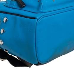 MCM Sky Blue Visestos Faux Leather and Leather Stardust Backpack