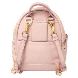 Pre Owned MCM Baby Pink Leather X Mini Studded Stark-Bebe Boo Backpack