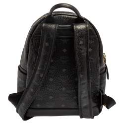 MCM Black Visetos Coated Canvas and Leather Small Studs Stark Backpack