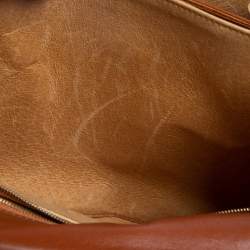 MCM Cognac Visetos Coated Canvas and Leather Heritage Top Handle Bag