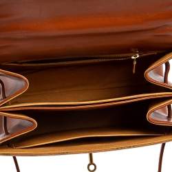 MCM Cognac Visetos Coated Canvas and Leather Heritage Top Handle Bag
