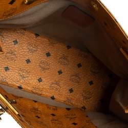 Pre Owned حقيبة يد ام سي ام جلد وكانفاس فيستوس كونياك بسلسلة 