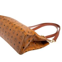 Pre Owned حقيبة يد ام سي ام جلد وكانفاس فيستوس كونياك بسلسلة 