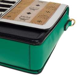 Pre Owned MCM Multicolor Visetos Coated Canvas and Zebra Print Calf Hair Little Veronika Top Handle Bag