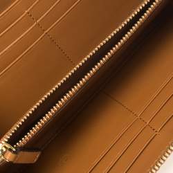 Pre Owned MCM Cognac Visetos Coated Canvas New Year Zip Continental Wallet 